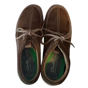 Clarks Hodson Seam Oxford Lace Up Suede Leather Shoes Size 9.5 Extreme Comfort